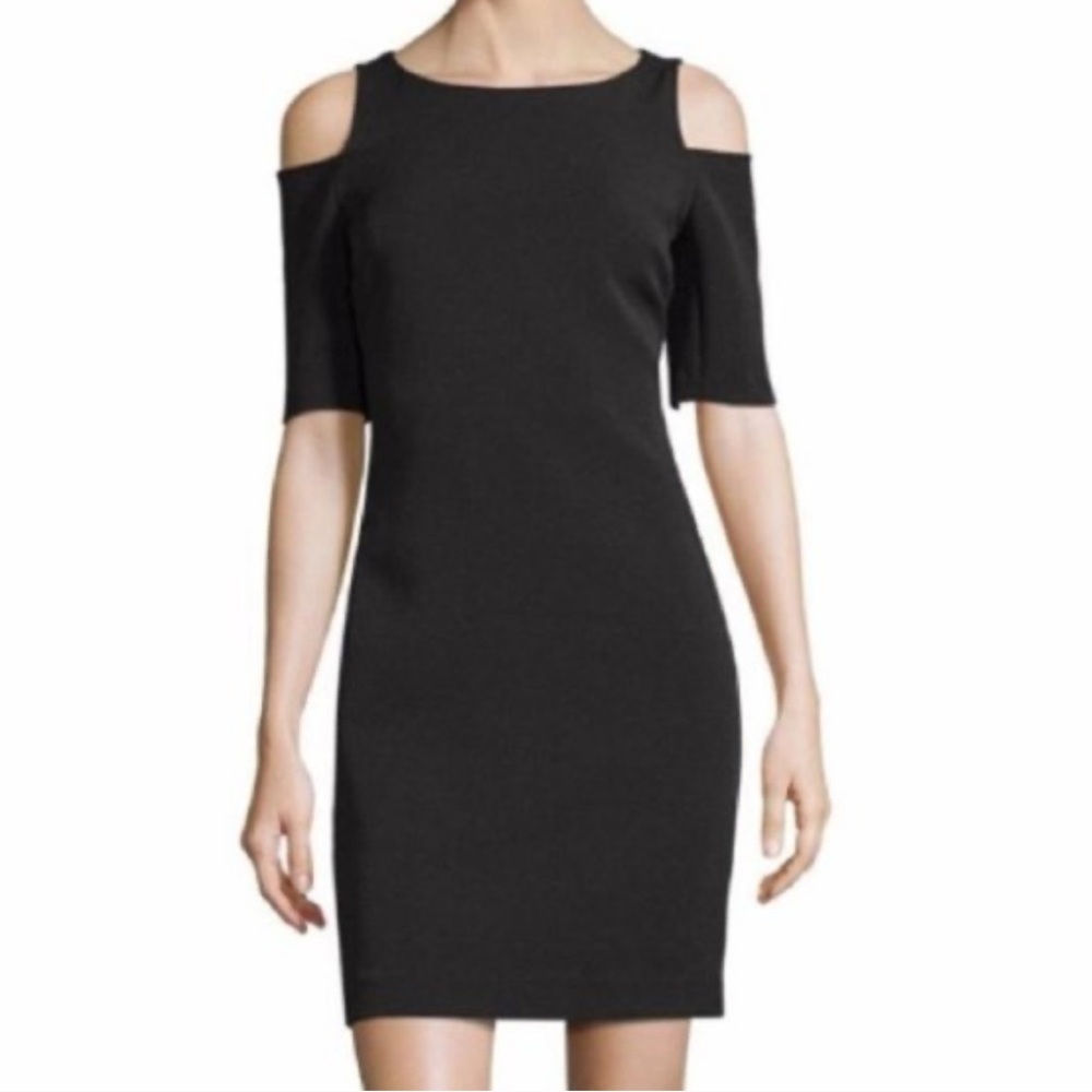 MICHAEL Michael Kors Black Cold Shoulder Midi Dress​